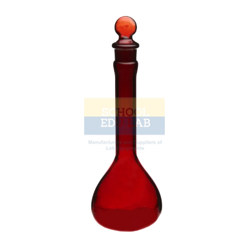 Amber Volumetric Flask, Serialized With Penny Head Stopper