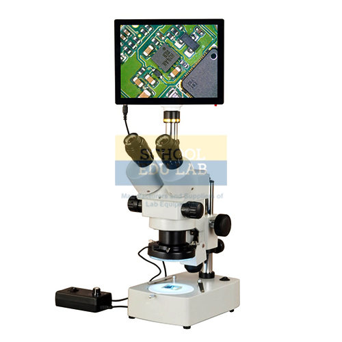 LCD Touch Pad Stereo Zoom Trinocular Microscope