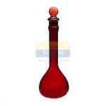 Amber Volumetric Flask, Serialized With Penny Head Stopper